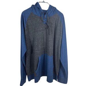 American Eagle Outfitters Men's XL Lightweight Grey and Blue Hoodie